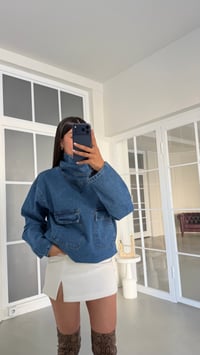 Mavi Dik Yaka Premium Denim Sweatshirt GAUS-02057GAUSSweatshirtGAUS-02057
