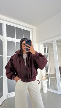 Mürdüm Astarlı Paraşüt Kumaş Mont GAUS-02062GAUSPuffer JacketsGAUS-02062