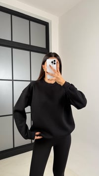 Siyah Şardonlu Basic Sweatshirt GAUS-00219GAUSالسويت شيرت GAUS-00219