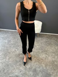 Siyah Paçası Otrişli Tayt PantolonGausTAYTGU003027