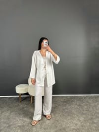 Gai Beyaz Kimono Keten Takım GausTAKIMGU008017