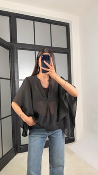 Siyah Tasarım Taş Detaylı Gömlek GAUS-01541GAUSShirtGAUS-01541
