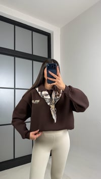 Acı Kahve Şardonlu Fular Detaylı Sweatshirt GAUS-01078GAUSSweatshirtGAUS-01078