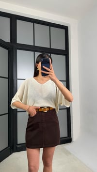 Krem Yarasa Kol Ajurlu Triko Bluz GAUS-01443GAUSBLUZGAUS-01443
