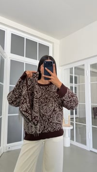 Kahve Çıkarabilir Fularlı Jakarlı Kazak GAUS-02063GAUS الكنزات GAUS-02063