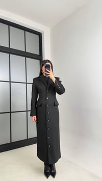 Siyah Önü Düğmeli Vatkalı Astarlı Premium Kaşe Kaban Gaus-01030GAUSKABANgaus-01030