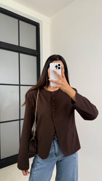 Acı Kahve Astarlı Vatkalı Düğme Detaylı Ceket GAUS-0097GAUSJacketsGAUS-0097