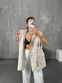 Ravi Taş Astarlı Belden Bağlamalı Gabardin YelekGausYELEKGU100427