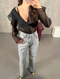 Reya Gri Taşlı Kesik Paça JeanGausDENİM PANTOLONGU100885