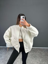 Moe Beyaz Buklet Teddy Bomber CeketGausCEKETGU002523
