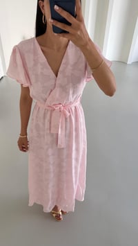 Pembe Kuşaklı Astarlı Pinterest Elbise GAUS-01657GAUSELBİSEGAUS-01657
