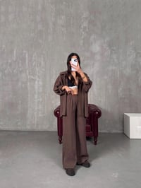 Malina Kahve Kırışık Tensel TakımGausTAKIMGU100584