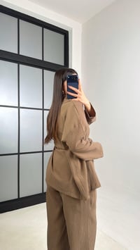 Kahve Kimono Beli Lastikli Pantolon İkili Muadil Takım GAUS-01113GAUSTAKIMGAUS-01113