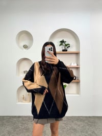 Reyna Kahverengi Sakallı Baklava Dilim Premium Kazak GausKAZAKGU00903604