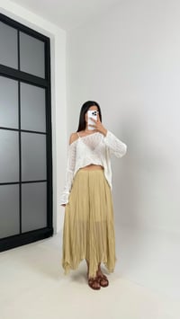 Soft Haki Astarlı Kırışık Şifon Muadil Etek Gaus00447GausTAKIMGU1002042