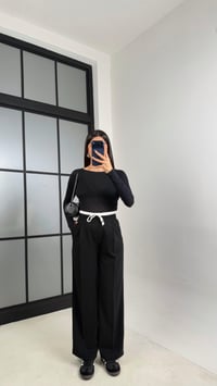 Siyah Çift Bel Detaylı ZR Model Pantolon GAUS-00832GAUSPANTOLONGAUS-00832