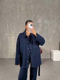 Lacivert Gabardin Kuşaklı Takım Gaus0008GausTAKIMGU1001002