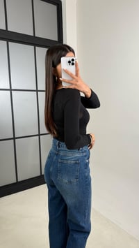 Mavi Yüksek Bel Düz Kesim Eskitme Jean GAUS-00549GAUSDENİM PANTOLONGAUS-00549