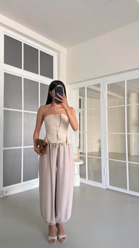 Taş Beli Lastikli Keten Şalvar Pantolon GAUS-01518GAUSPANTOLONGAUS-01518