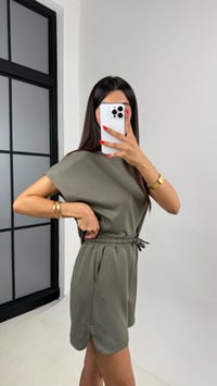 Haki Tshirt Şort İkili Modal Kumaş Takım Gaus00691GausTAKIMGU1002602