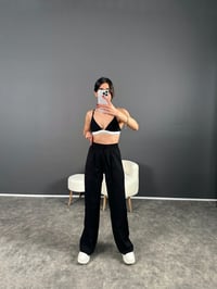 Olya Siyah Beli Lastikli PantolonGausPANTOLONGU004431