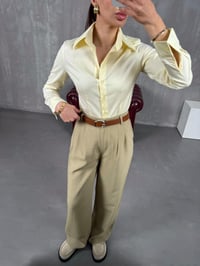 Yeşil Kemerli İthal Kumaş Palazzo Pantolon Gaus00090GausPANTOLONGU1001213