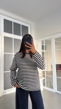 Lacivert Çizgili Basic Bluz GAUS-02015GAUSالبلوزات GAUS-02015