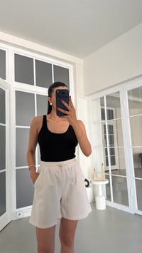 Taş Beli Lastikli Keten Şort GAUS-01799GAUSŞORTGAUS-01799