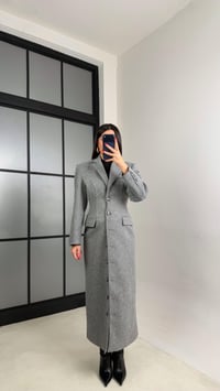 Gri Önü Düğmeli Vatkalı Astarlı Premium Kaşe Kaban Gaus-01030GAUSKABANgaus-01030