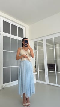 Mavi Nakışlı Astarlı Tül Etek GAUS-01696GAUSSkirtGAUS-01696