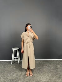Corinna Taş İthal Kumaş Önü Yırtmaçlı ElbiseGausELBİSEGU008152