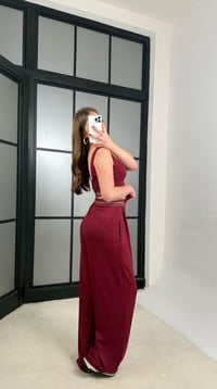 Bordo Crop Pantolon İkili Muadil Takım GAUS-01254GAUSTAKIMGAUS-01254
