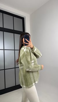 Yeşil V Yaka Desenli Triko Kazak GAUS-00782GAUSKAZAKGAUS-00782