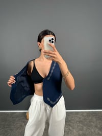 Olist Lacivert Nakışlı Astarlı Yelek GausYELEKGU008419