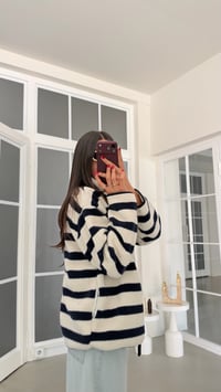 Lacivert Çizgili Polar Sweatshirt GAUS-02288 GAUS-01916GAUSSWEATSHIRTGAUS-02288