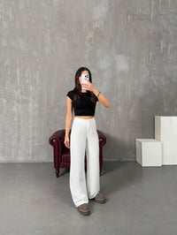 Fola Beyaz Kumaş PantolonGausPANTOLONGU100107