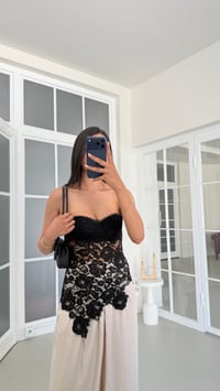 Siyah Dantel Detaylı Premium Korse GAUS-01810GAUSالبلوزات GAUS-01810