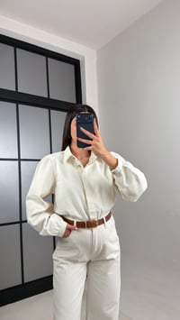 Ekru Kemerli Premium Denim Tulum GAUS-00673GAUSTULUMGAUS-00673