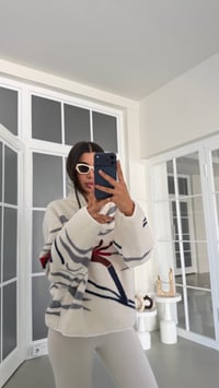 Ekru Kızak Desenli Yarım Fermuarlı Polar Sweatshirt GAUS-01916 GAUS-01931GAUSSWEATSHIRTGAUS-01931