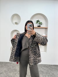 Tega Leopar Desenli Çift Cepli Çıtçıt Detaylı CeketGausCEKETGU00903614