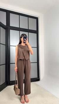 Kahve Yelek Beli Lastikli Pantolon Premium Takım GAUS-01538GAUSTAKIMGAUS-01538