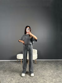 La Eskitme Palazzo Pantolon Tshirt İkili TakımGausTAKIMGU004242