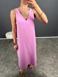 Tua Pembe Uzun Basic Keten ElbiseGausELBİSEGU008462