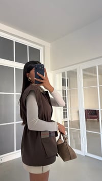 Kahve Ekose Detaylı Astarlı Cepli Yelek GAUS-02010GAUSYELEKGAUS-02010