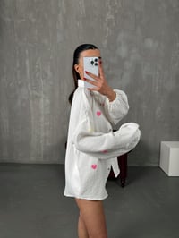Softi Beyaz Kalp Punç İşlemeli Pinterest Tasarım Müslin GömlekGausGÖMLEKGU100605