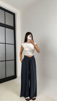 Antrasit Beli Çapraz Lastikli Bol Paça Oys Muadil Pantolon Gaus00606GausPANTOLONGU1002423