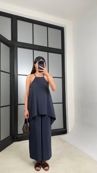 Lacivert Örgü Askılı Tencel Tulum GAUS-01436GAUSTULUMGAUS-01436