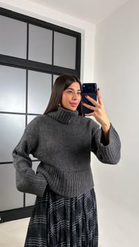 Antrasit Balıkçı Yaka Örgü Kazak GAUS-00726GAUSKAZAKGAUS-00726