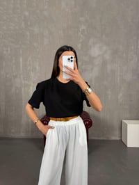 Siyah Bisiklet Yaka Tshirt Gaus00250GausTSHIRTGU1001581