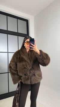 Acı Kahve Astarlı Tokalı Premium Kürk GAUS-00867GAUSCEKETGAUS-00867